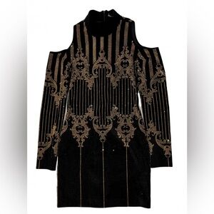 Miss Circle Elegant Black and Gold Women's Dress Size XS